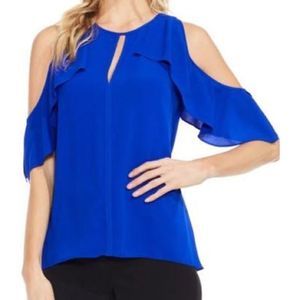 NWOT Vince Camuto Ruffled Cold Shoulder Blouse